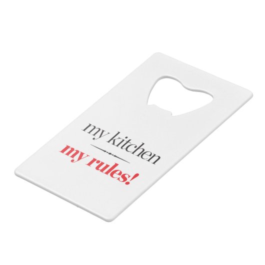 Meine Küche, meine Regeln Geldbeutel Flaschenöffner (Rückseite Schrägansicht)