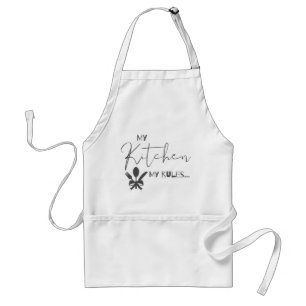 MEINE KÜCHE MEINE REGELN Niedliche Schwarz-weiße T Schürze