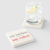 Meine Küche, meine Regeln Steinuntersetzer (Seitenansicht)