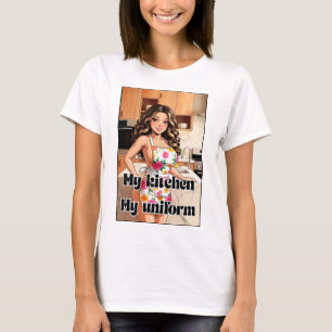Meine Küche meine Uniform lustiges Erwachsenendesi T-Shirt