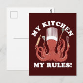 Meine Küche | Octopus-Koch Postkarte (Vorne/Hinten)