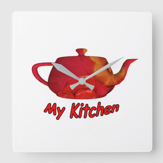 Meine Küche Quadratische Wanduhr (Vorderseite)