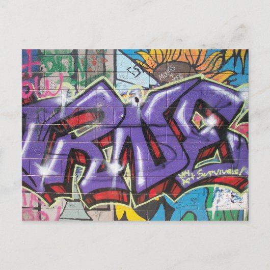 Meine Kunst überlebt Postkarte (Vorderseite)