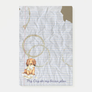 Meine langhaarige Dackel aß meinen Lektions-Plan Post-it Klebezettel