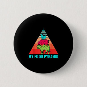 Meine Lebensmittelpyramide Kuh Schwein Huhn Lustig Button