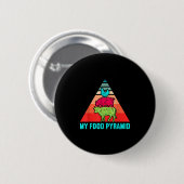 Meine Lebensmittelpyramide Kuh Schwein Huhn Lustig Button (Vorne & Hinten)