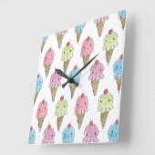 Meine Leckerei - Eiscreme Quadratische Wanduhr (Winkel)