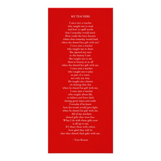 MEINE LEHRER WERBEKARTE (Vorne)