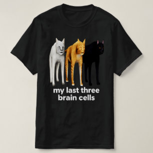 Meine letzten drei Gehirnzellen Katzen Meme Burnou T-Shirt