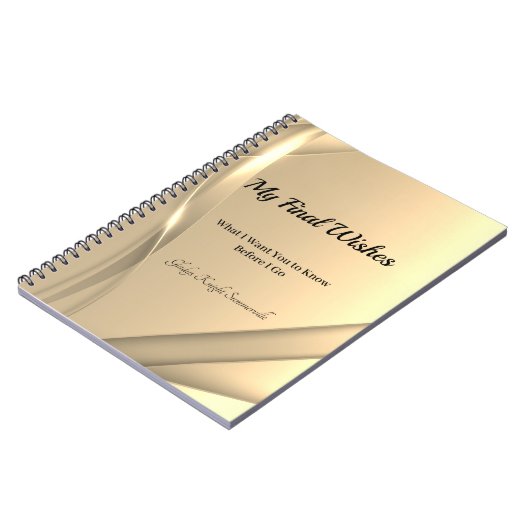 Meine letzten Wünsche SpiralNotebook | Goldenes Li Notizblock (Linke Seite)