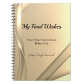 Meine letzten Wünsche SpiralNotebook | Goldenes Li Notizblock (Vorderseite)