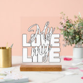 Meine Liebe Acrylschild (Hochzeit)