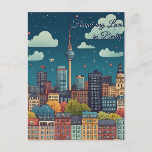 Meine Liebe am Valentinstag gefunden Postkarte (Vorderseite)