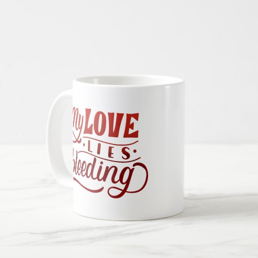 Meine Liebe blutt Kaffeetasse (Vorderseite Links)