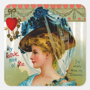 Meine Liebe denkt an mich Quadratischer Aufkleber