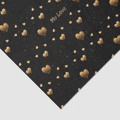 Meine Liebe Elegant Gold Hearts on Black Seidenpapier (Ausschnitt)