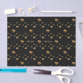 Meine Liebe Elegant Gold Hearts on Black Seidenpapier (Handwerk)