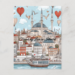 Meine Liebe fand ich am Valentinstag in Istanbul Postkarte
