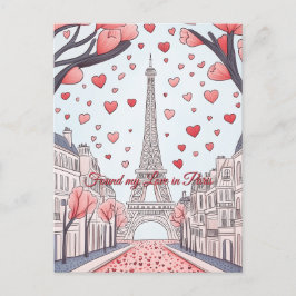 Meine Liebe fand ich am Valentinstag in Paris Postkarte