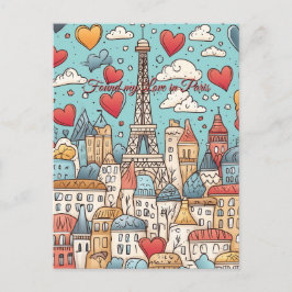Meine Liebe fand ich am Valentinstag in Paris Postkarte