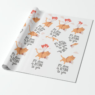 Meine Liebe fliegt zu dir Geschenkpapier