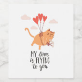 Meine Liebe fliegt zu dir Weinetikett (Einzelnes Label)