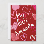 Meine Liebe HerzValentinkarte Feiertagskarte (Vorderseite)