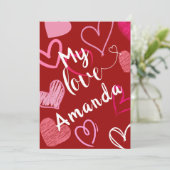 Meine Liebe HerzValentinkarte Feiertagskarte (Stehend Vorderseite)