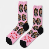 Meine Liebe Husband's Foto für Ehefrau Rosa Socken (Linkes Detail)
