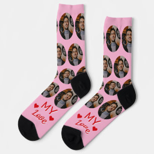 Meine Liebe Husband's Foto für Ehefrau Rosa Socken