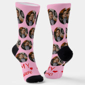 Meine Liebe Husband's Foto für Ehefrau Rosa Socken (Gewinkelt)