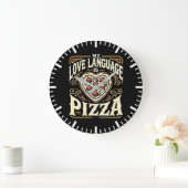 Meine Liebe ist Pizza - Funny Feinschmecker Valent Große Wanduhr (Zuhause)