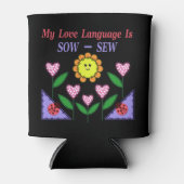 Meine Liebe ist "Sau" - "nähen" Dosenkühler (Vorderseite)