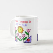 Meine Liebe ist "Sau" - "nähen" Kaffeetasse (Vorderseite Links)