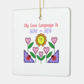 Meine Liebe ist "Sau" - "nähen" Keramikornament (Links)