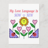 Meine Liebe ist "Sau" - "nähen" Postkarte (Vorderseite)