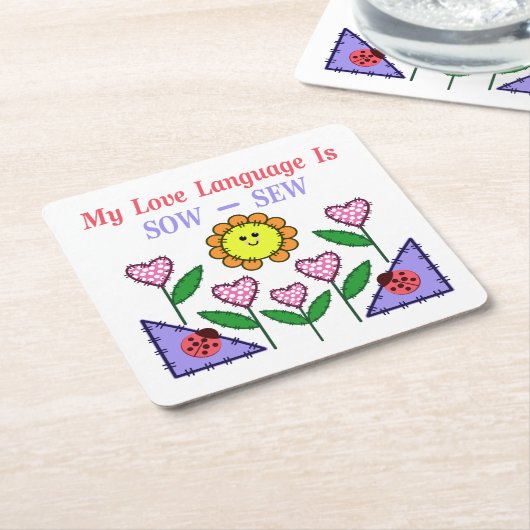 Meine Liebe ist "Sau" - "nähen" Rechteckiger Pappuntersetzer (angewinkelt)