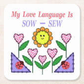 Meine Liebe ist "Sau" - "nähen" Rechteckiger Pappuntersetzer (Vorderseite)
