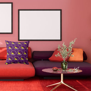 Meine liebe Katze Gizmo Funny Pet Weiß Gelb Lila Kissen