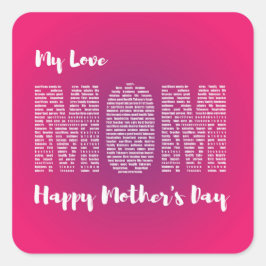 Meine Liebe Meine Mama Glückliche Mütter Tag T - S Quadratischer Aufkleber