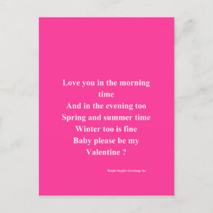Meine Liebe meine Valentine Feiertagspostkarte