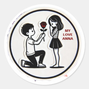 Meine Liebe mit dem Namen romantisch Runder Aufkleber
