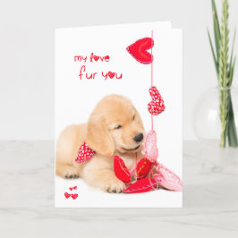 Meine Liebe Pelz dich goldenes Retriever Welpenval Feiertagskarte