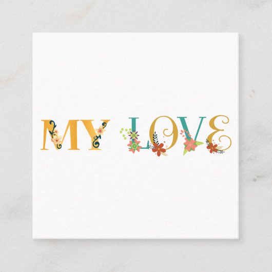 Meine Liebe Quadratische Visitenkarte (Vorderseite)