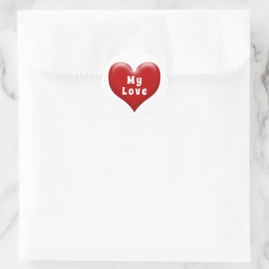 Meine Liebe Red Heart Classic Round Sticker (Tasche)