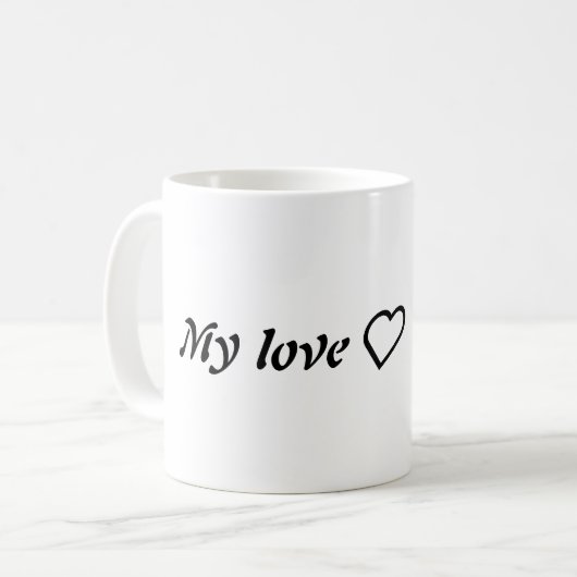Meine Liebe ❤️ - Romantisches Minimalistisches Zit Kaffeetasse (Vorderseite Links)