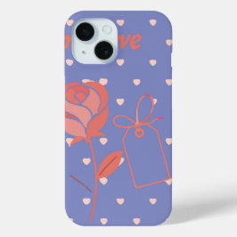Meine Liebe Rose und Herz Hintergrund Case-Mate iPhone Hülle