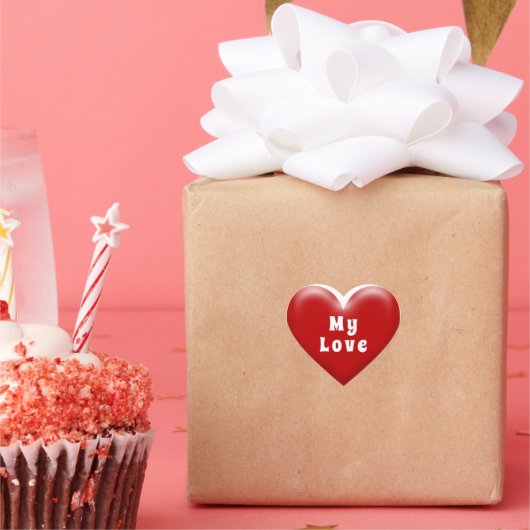 Meine Liebe Rotes Herz Herz-Aufkleber (Party)