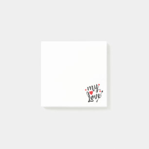 Meine Liebe Rotes Herz Typografie - Hochzeit Verlo Post-it Klebezettel