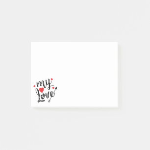 Meine Liebe Rotes Herz Typografie - Hochzeit Verlo Post-it Klebezettel